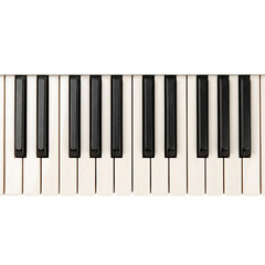 Fototapeta premium A close-up view of a piano keyboard with black and white keys Photo realistic image background removed. png