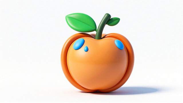 Adorable animated fruit character with a sorrowful expression