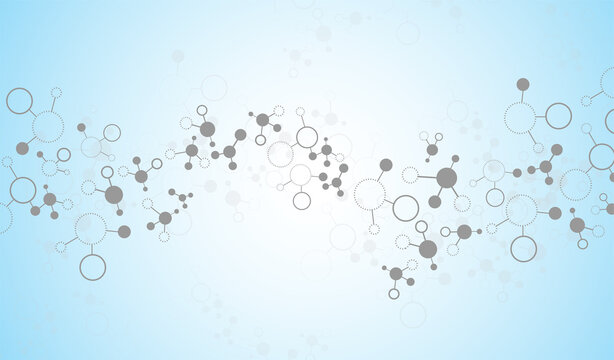 Abstract Blue Network Connection Nodes and Molecules Pattern Background