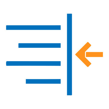 Indentation icon with arrow user interface indentation illustration direction alignment document