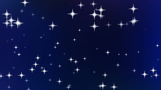 Abstract Background. Glowing star shapes on a gradient blue and purple. Digital illustration. Celebration, magic, festive, cosmic.