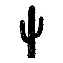 Obraz premium Saguaro Cactus Silhouette with Thorns.