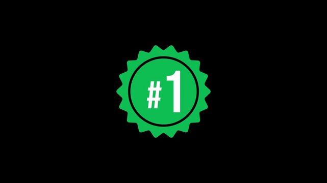 Number one badge animation icon reveal 