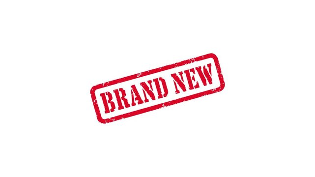 Band new stamp appearing animation on white background
