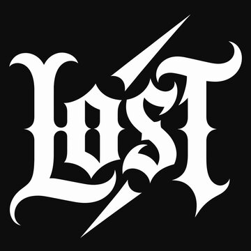 Lost Gothic Typography Logo: Edgy Blackletter Metal & Streetwear Wordmark