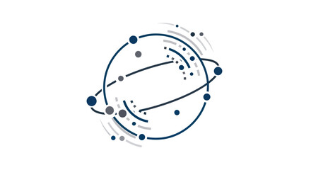 Abstract Digital Network Orbiting Globe with Connected Dots © purnama