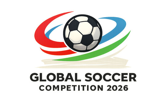 Soccer ball football logo vector design sport competition championship icon illustration 3D game team symbol world cup goal equipment brazil style