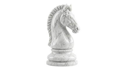 Marble chess knight sculpture on transparent background © ATIQULISLAM