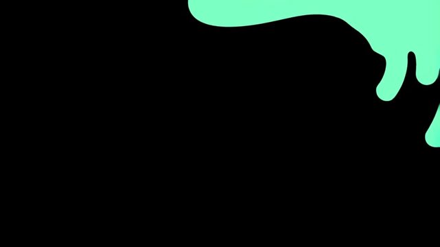 黒背景にミントグリーンとピンクの液体が有機的に動くポップなトランジション