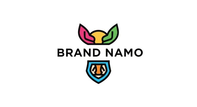 Modern animal shield logo template for business branding
