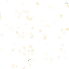 Fototapeta premium Golden Snowflakes Falling on White Background Vector Illustration for Winter Holiday Designs