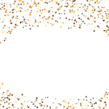 Golden Brown Star Confetti Border Vector Illustration for Celebrations and Festive Designs