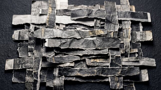 Layered Torn Paper Texture Abstract Dark Collage Background