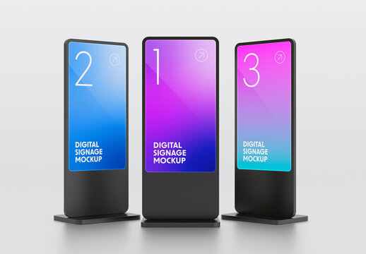 Standing Digital Signage Mockup