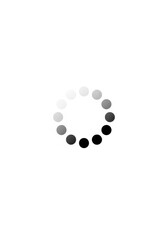 Fototapeta premium Minimalist Loading Icon Spinner with Gradient Dots on White Background for Web Design and User Interface