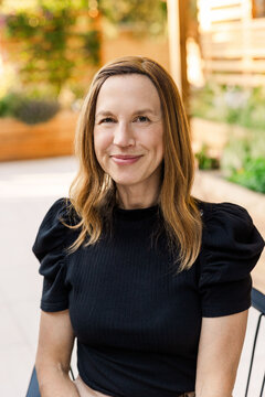 Casual Lifestyle Portrait of Middle-Aged Woman