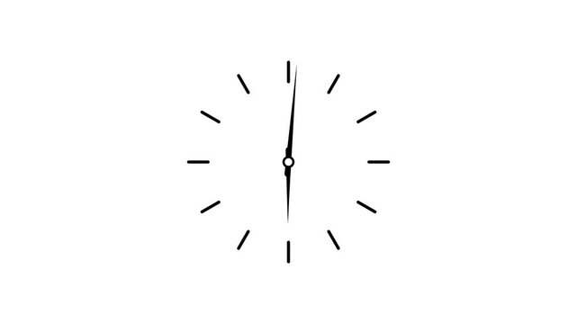 Analog clock animation on dark background. Analog clock minimalist time display.abstract beautiful analog clock animation background.