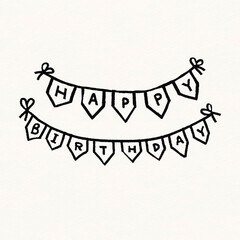 Obraz premium Happy birthday bunting clipart, party decoration