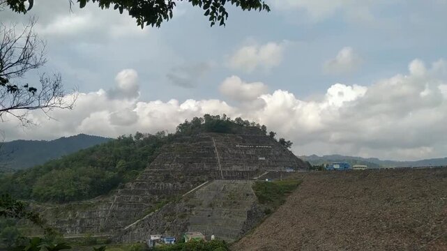 Reservoir Wonorejo Dam in Tulungagung, East Java view