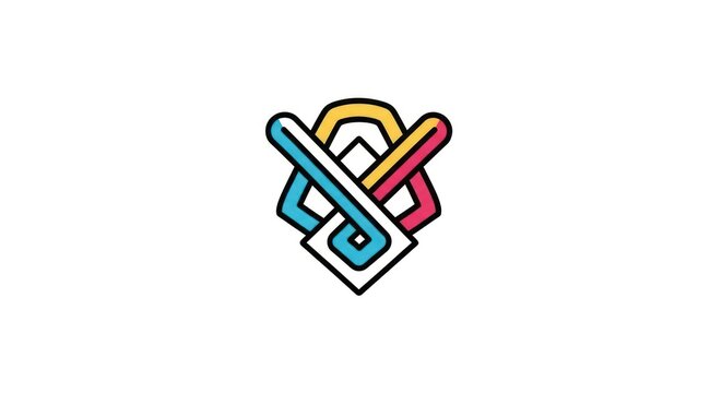 Geometric interlocking lines logo in vibrant colors