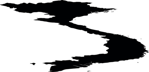 Black silhouette map of Vietnam isolated on light background detailed Southeast Asia country geographic vector illustration © Mohosena