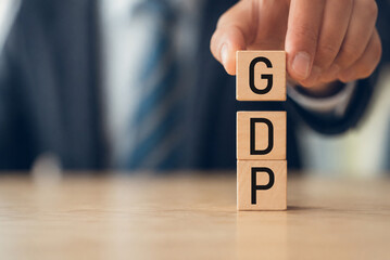 Naklejka premium GDP Growth concept. domestic financial growth charts, global economy, national budgets, GDP, gross domestic product.