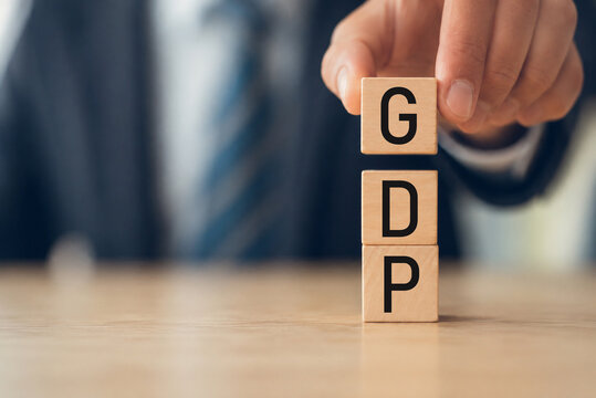 GDP Growth concept. domestic financial growth charts, global economy, national budgets, GDP, gross domestic product.