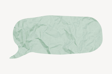Green speech bubble, paper texture
