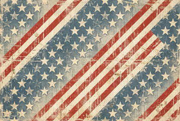 Fototapeta premium Flag Day Patriotic background watercolor Illustrations