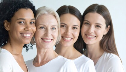 Fototapeta premium Diverse women friends smiling enjoying unity and support