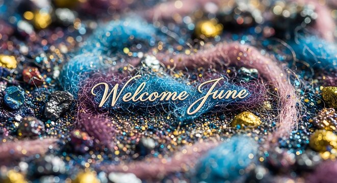 Colorful sea slugs on sandy ocean floor with welcome text.