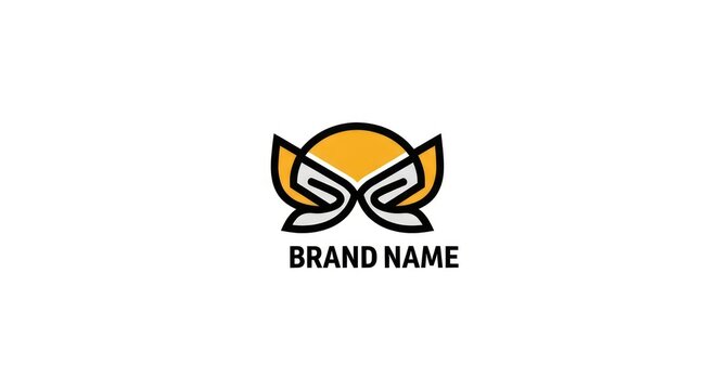 Abstract winged circular logo for corporate identity