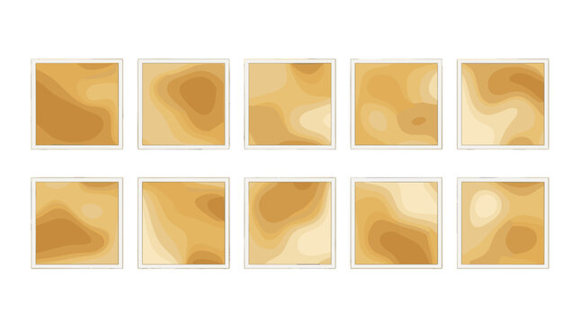 Set of ten abstract coffee stain circles