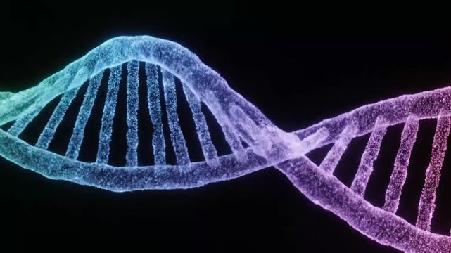 Abstract digital visualization of a dna double helix structure