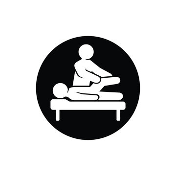 Physical therapy, chiropractic and rehabilitation flat icon. Physiotherapy Treatment and Health care icon.