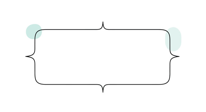 Simple decorative bracket frame border with rounded corners and light green watercolor spots on the edges of a white background.