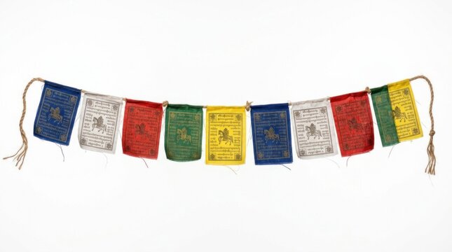 Buddhist prayer flags in various colors.