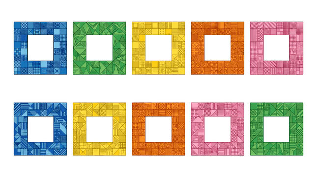 Colorful mosaic tiles arranged in a pattern with vibrant hues
