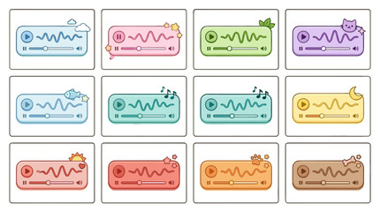 Set of colorful digital thermometer icons in various colors and styles © Matheus