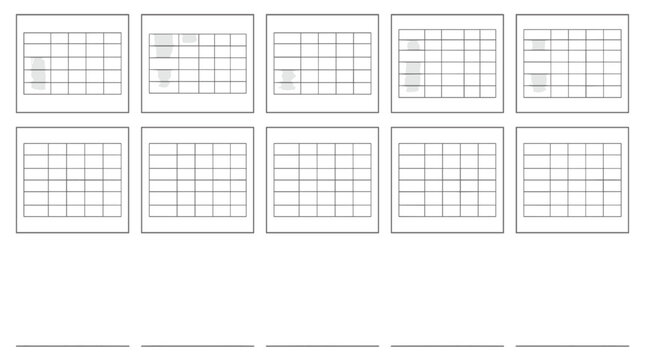 Set of empty grid templates for planning and organizing layouts