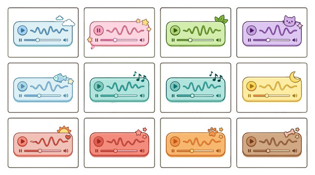 Set of colorful digital thermometer icons in various colors and styles