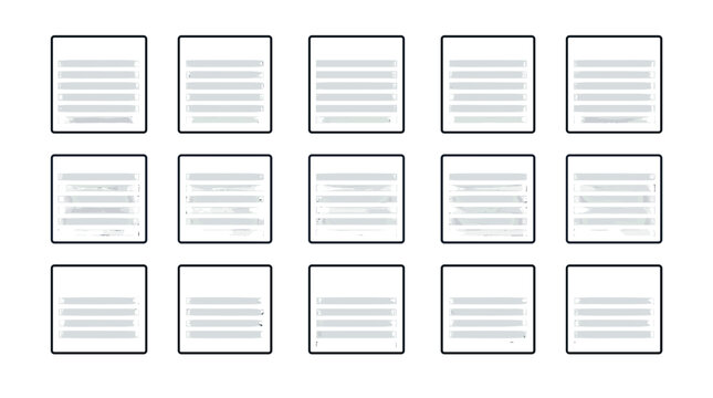 Collection of lined paper sheets with handwritten notes and sketches