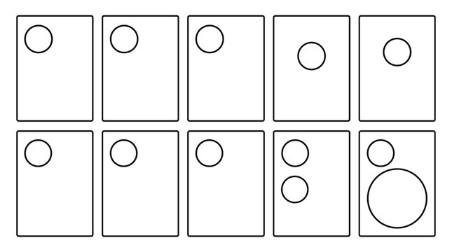 Set of playing cards with various suits and numbers