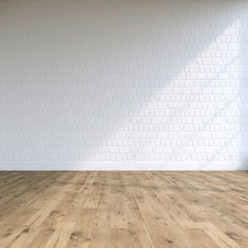 Textured white wall in a loft, 3D Rendering