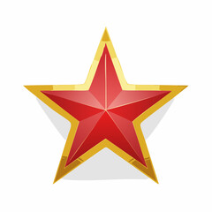 Obraz premium Red and Gold Five-Pointed Star Emblem