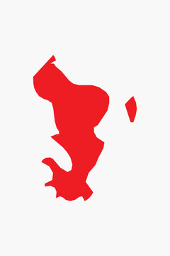 Vector graphic artwork suitable for print and web containing flat detailed map of MAYOTTE