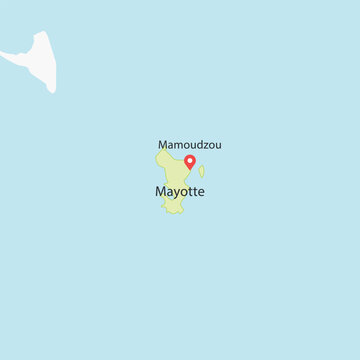 Vector graphic artwork suitable for print and web containing flat detailed map of MAYOTTE