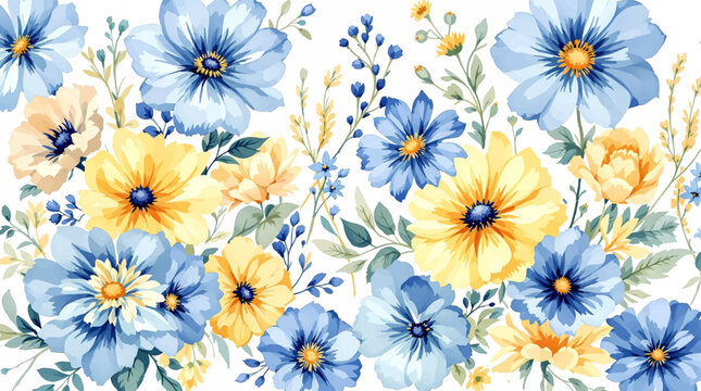 Elegant Floral Scene Created Through Delicate Watercolor Layers