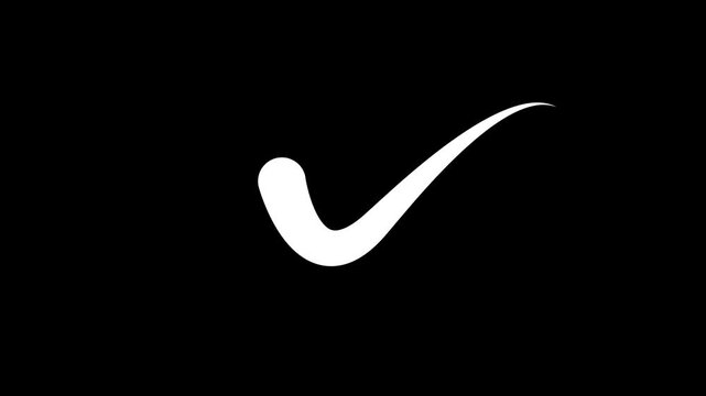 Hand painted check mark brush stroke animation loop video 4k video animation.