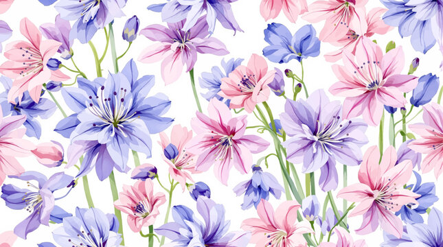 Charming Garden Flowers Painted with Elegant Watercolor Expression